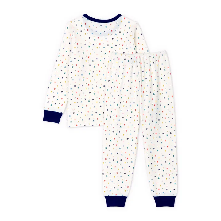 Pyjama-Set Try Samt Bio-Baumwolle | Weiß- Produktbild Nr. 2