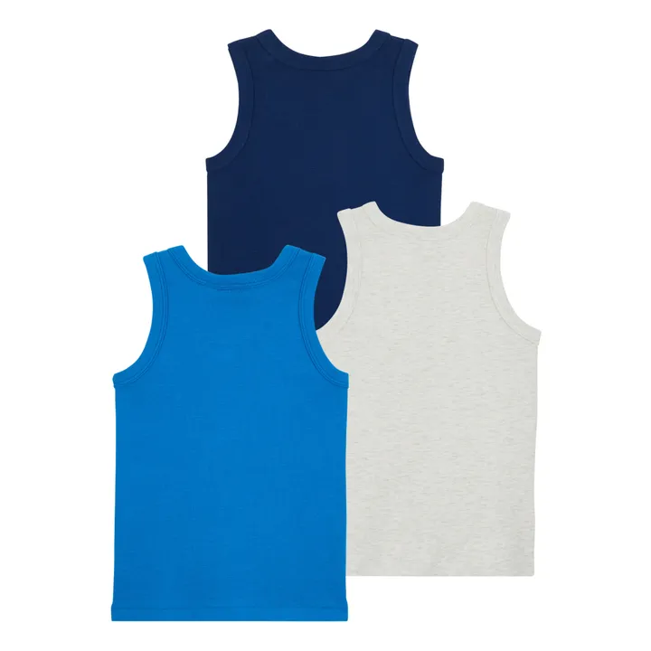 Lote de 3 camisetas de tirantes estampadas Back To School in Paris | Azul- Imagen del producto n°2