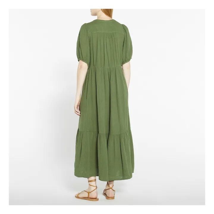 Kleid Lennox Gaze aus Baumwolle | Khaki- Produktbild Nr. 3