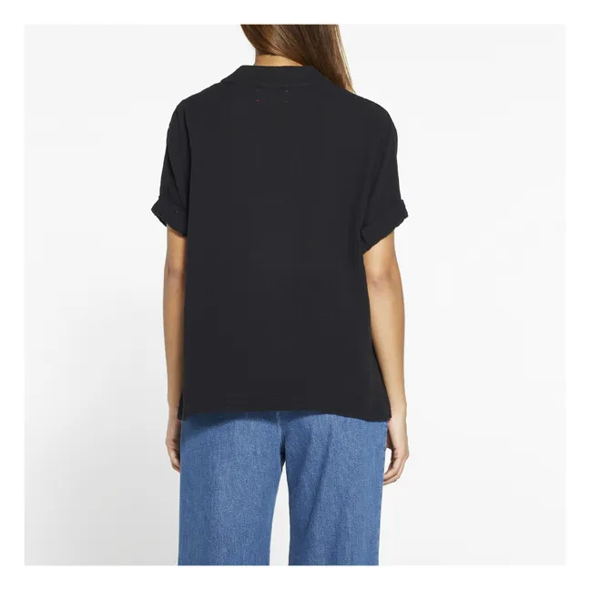 Top Avery Gaze de Coton | Noir