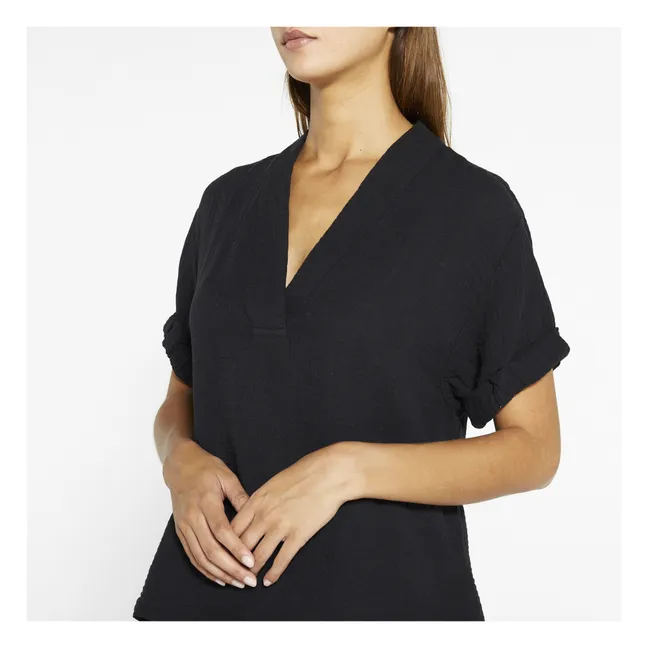 Top Avery Gaze de Coton | Noir