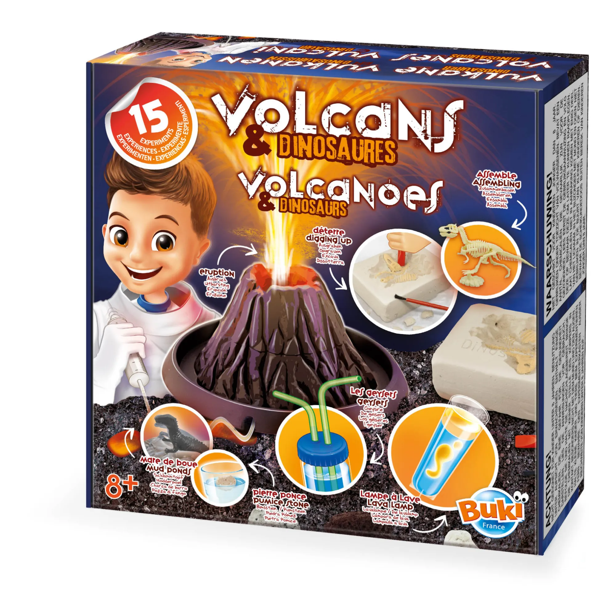 Buki Multicoloured Volcanoes & Dinosaurs - 15 Experiments
