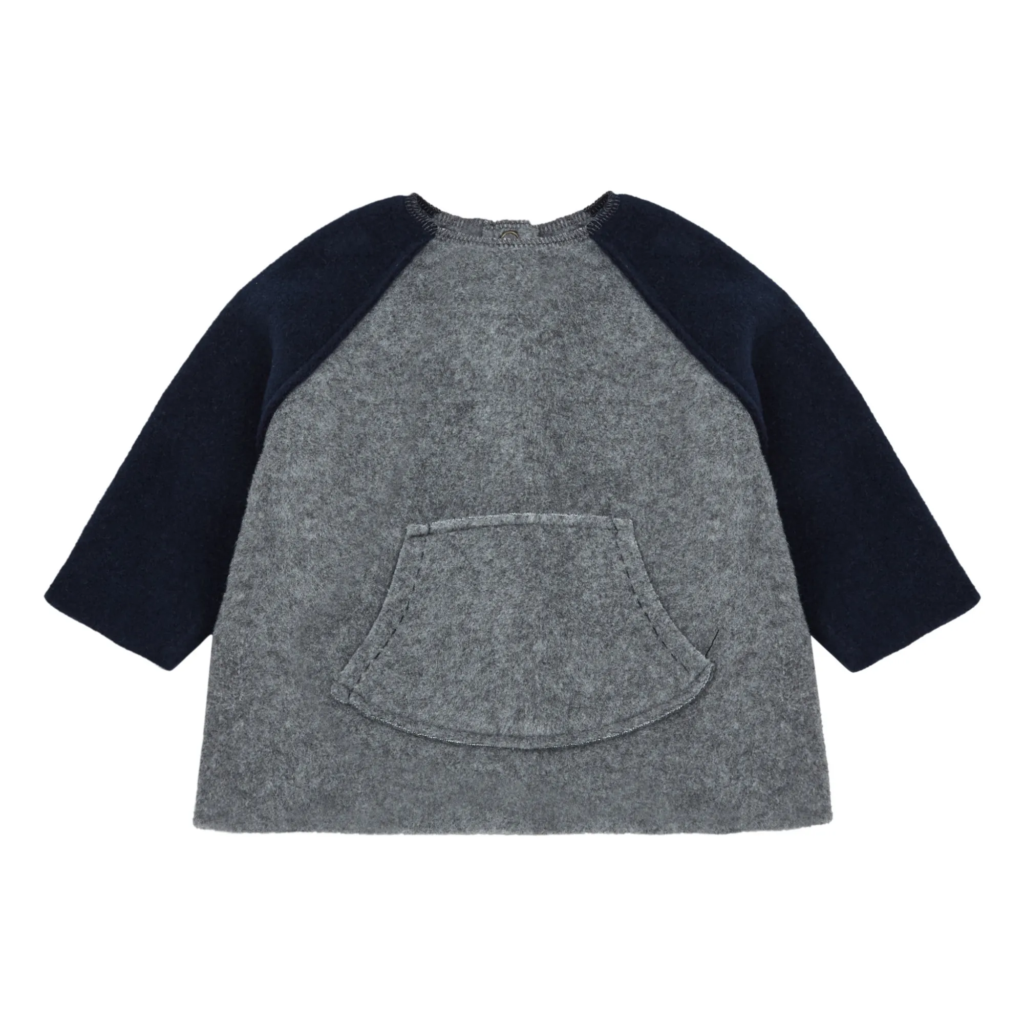 Zhoe & Tobiah Heather Grey Two-Tone Polar Fleece Jumper