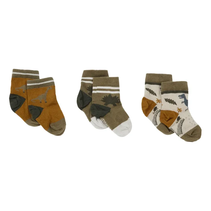 Set of 3 Pairs of Silas Socks | Khaki- Product image n°0