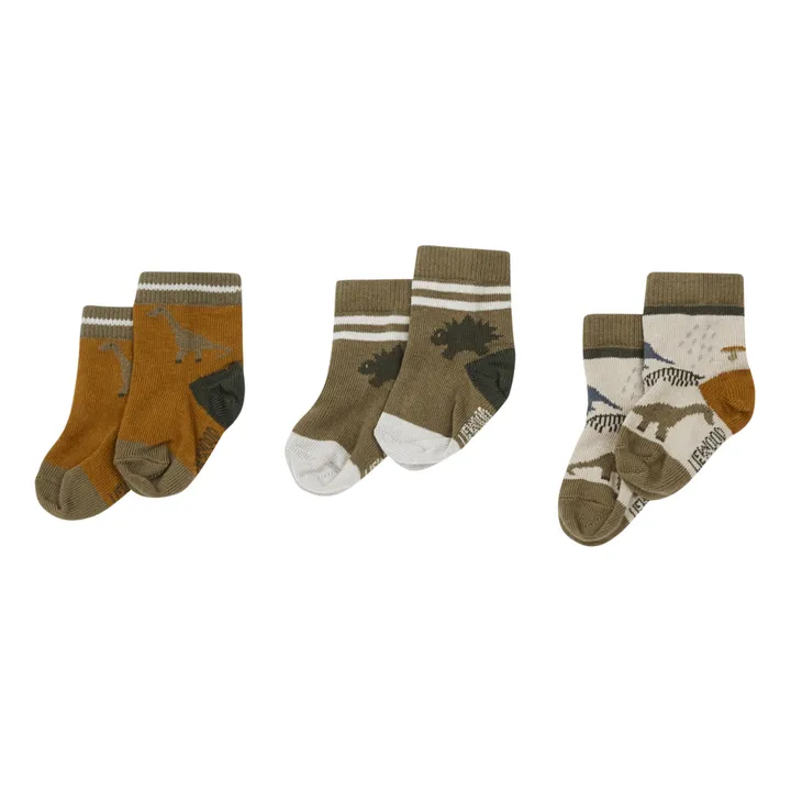 Set of 3 Pairs of Silas Socks | Khaki- Product image n°1