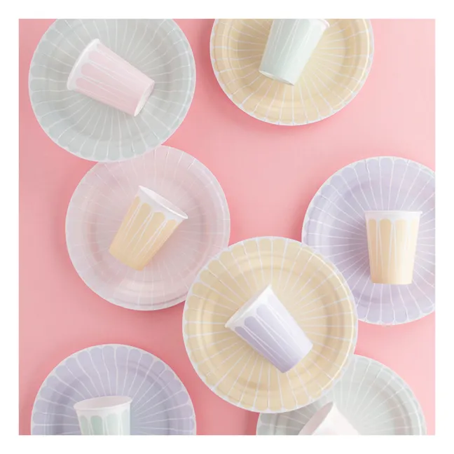 Pastel Cardboard Cups - Set of 8