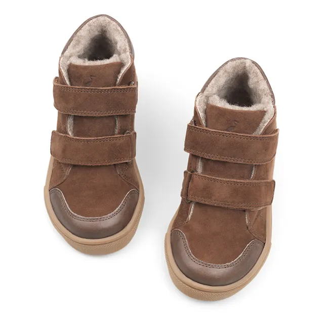 Toasty 2-Velcro Sherpa-lined Sneakers | Chocolate