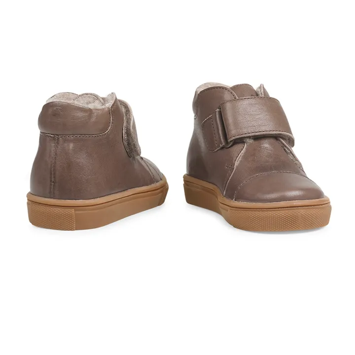 Toasty 1-Velcro Sherpa-lined Sneakers | Taupe brown- Product image n°1