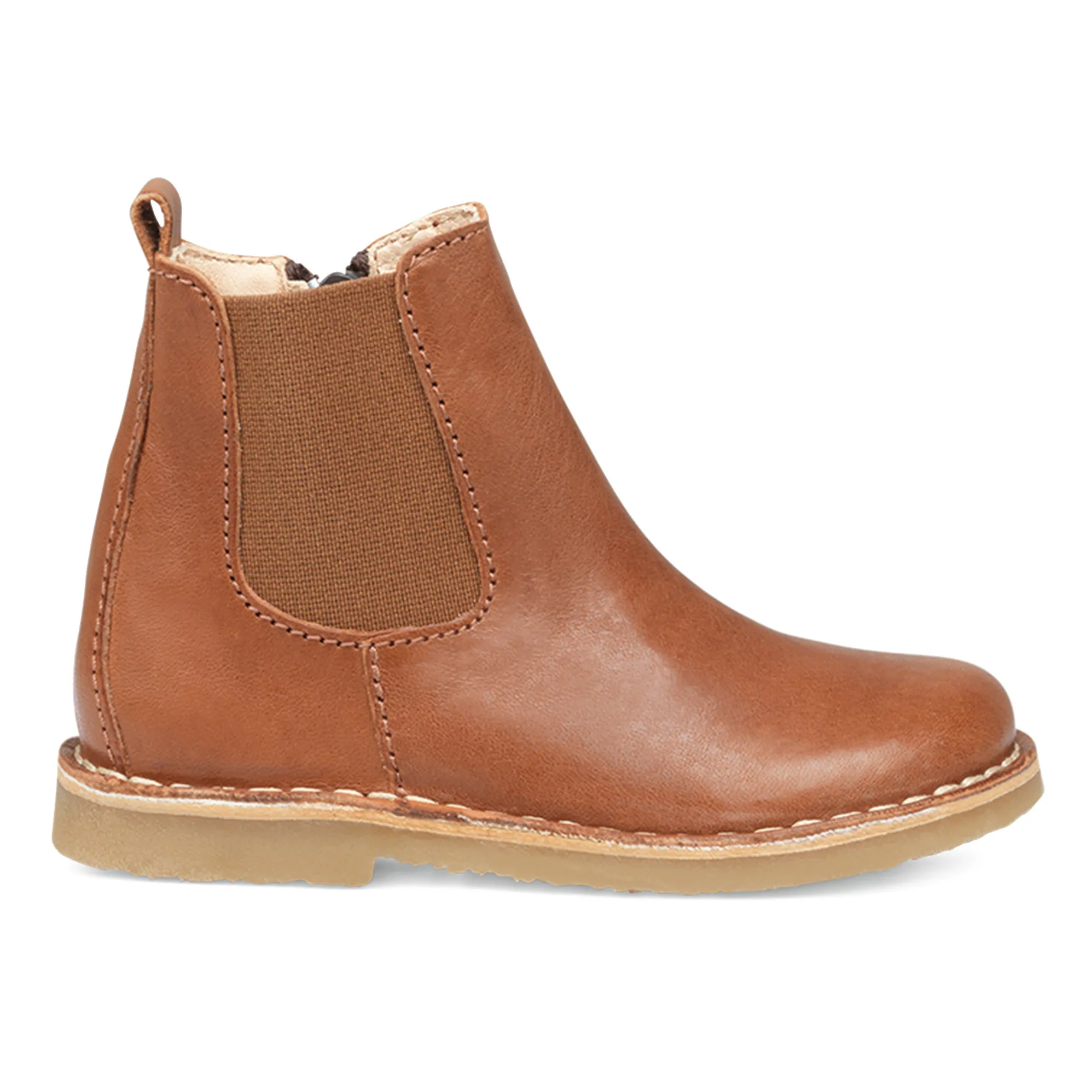 Petit Nord Cognac Ankle Zip Boots