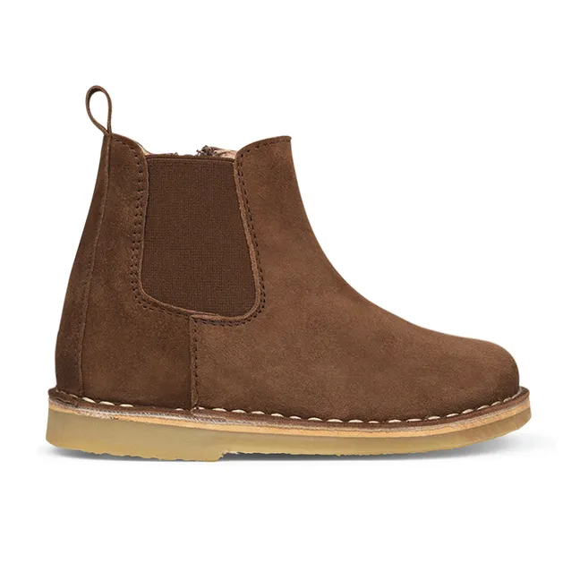 Stivali, modello: Ankle, con zip | Cioccolato