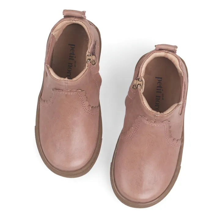 Scallop Zip Chelsea Boots | Dusty Pink- Product image n°2