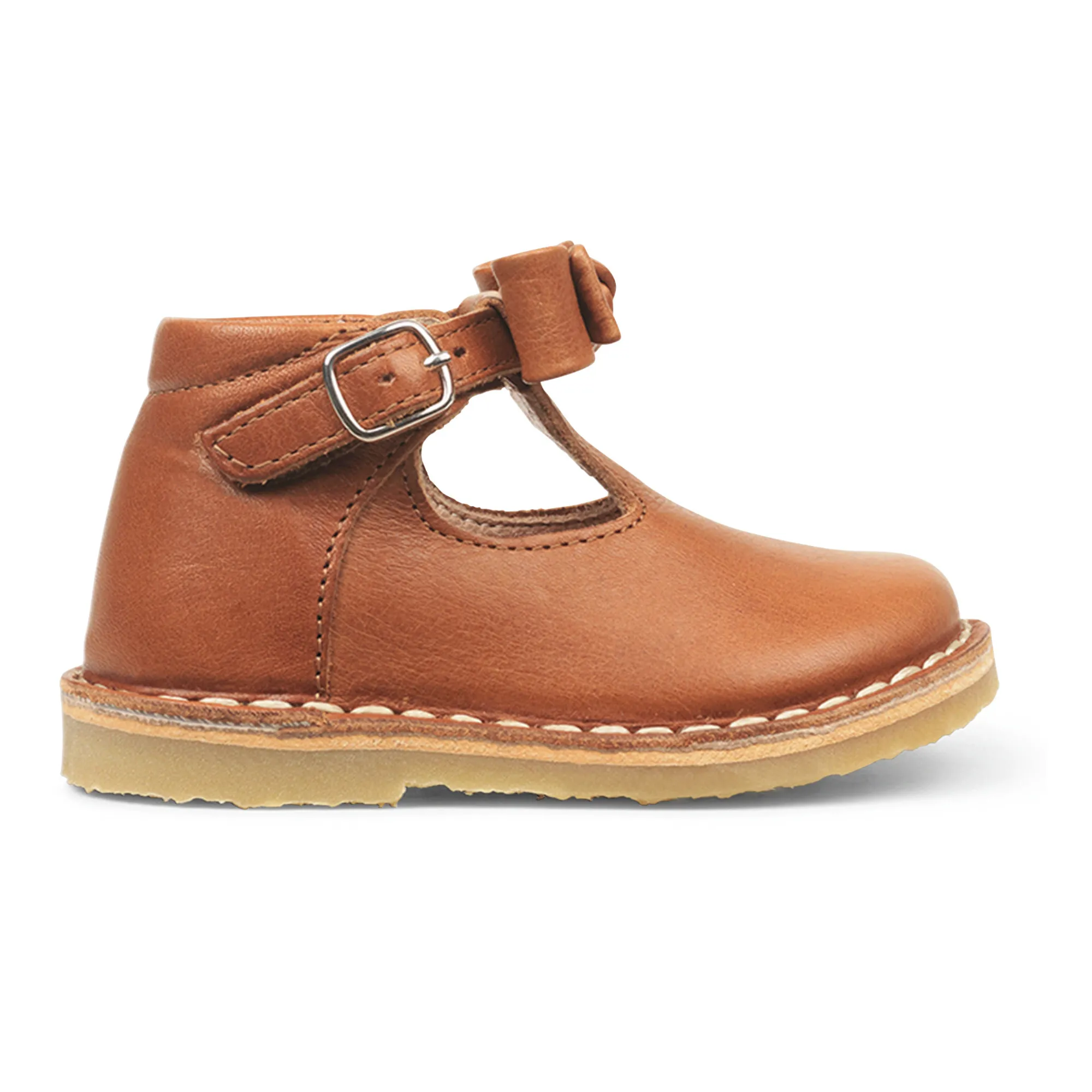 Petit Nord Cognac Babies T-Bar Bow