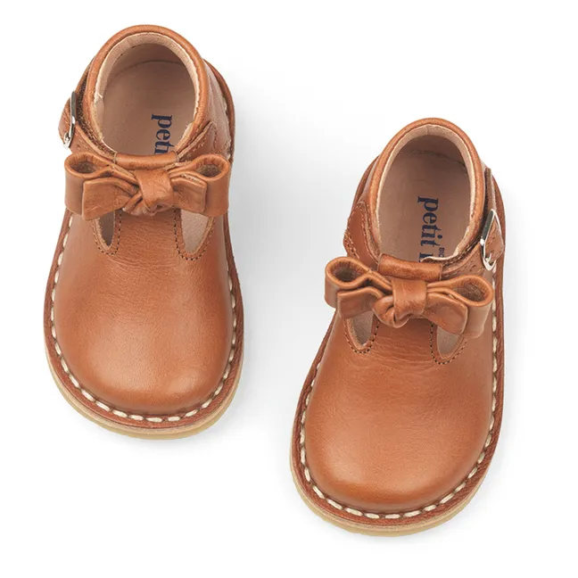 Babies T-Bar Bow | Cognac