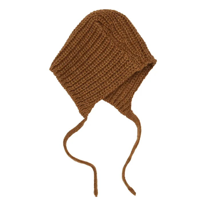 Origan Organic Cotton Knit Bonnet | Chocolate- Product image n°0