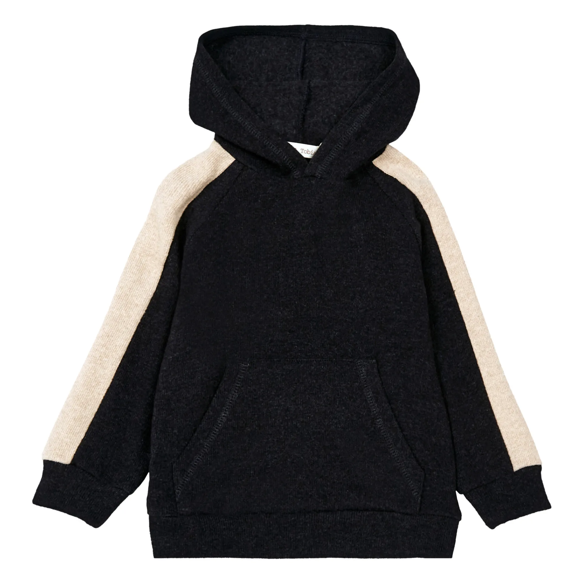 Zhoe & Tobiah Charcoal Grey Two-Tone Knit Hoodie