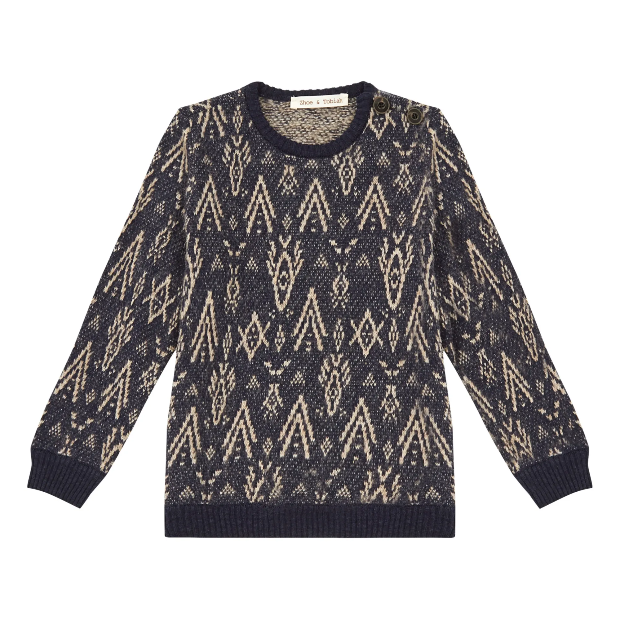 Zhoe & Tobiah Blue Jacquard Jumper