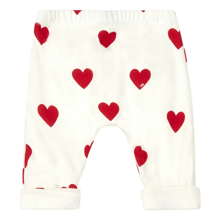 Organic Cotton Heart Harem Trousers | White- Product image n°0