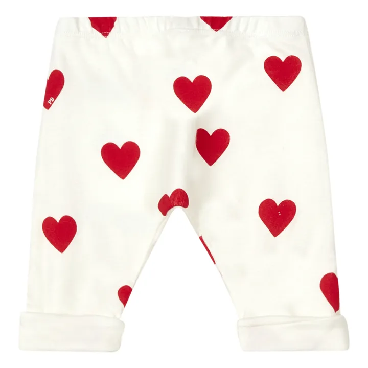 Organic Cotton Heart Harem Trousers | White- Product image n°1