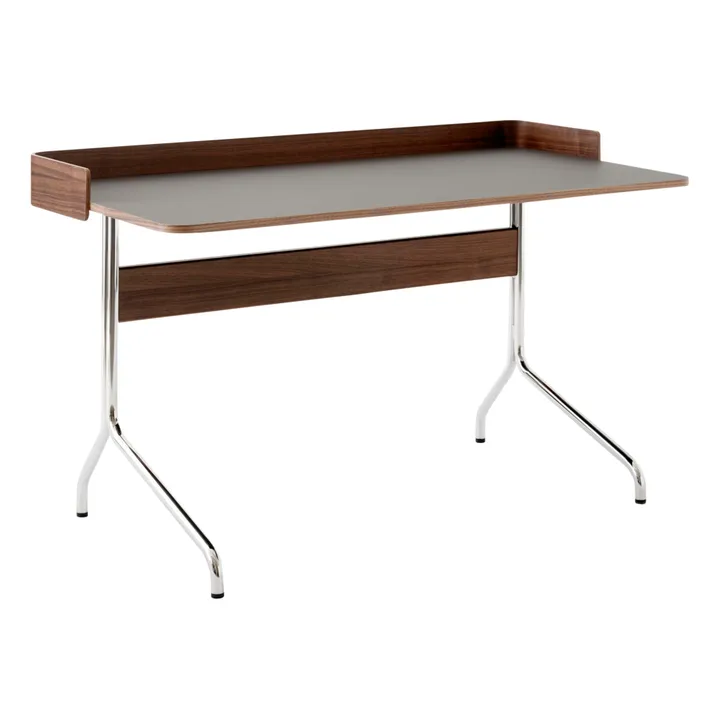 Escritorio Pavilion AV17, base cromada | Walnut- Imagen del producto n°0