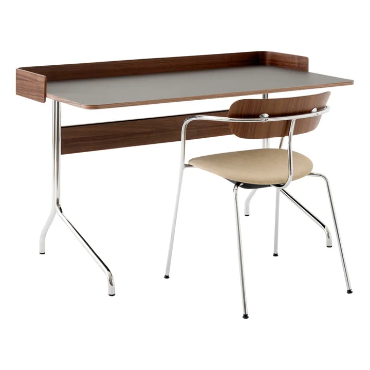 Escritorio Pavilion AV17, base cromada | Walnut- Imagen del producto n°2