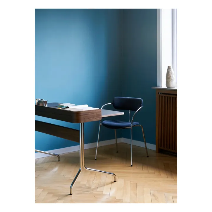 Escritorio Pavilion AV17, base cromada | Walnut- Imagen del producto n°7