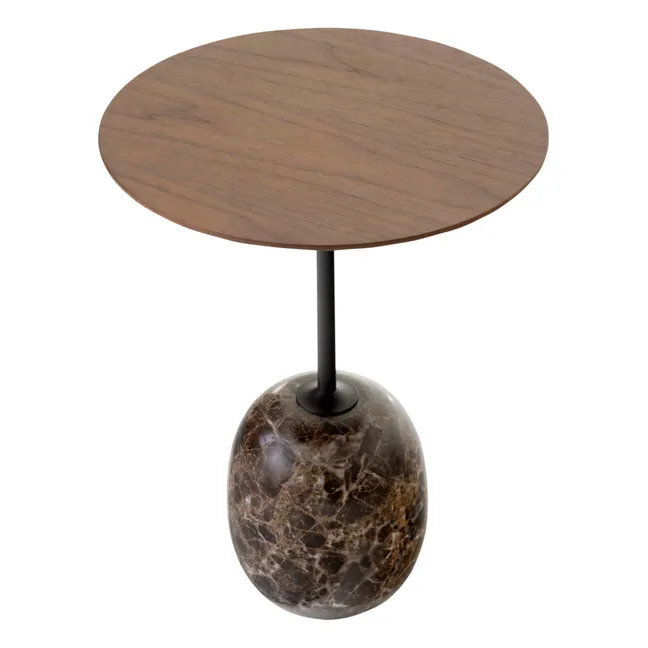 Table d'appoint Lato LN8, plateau en noyer