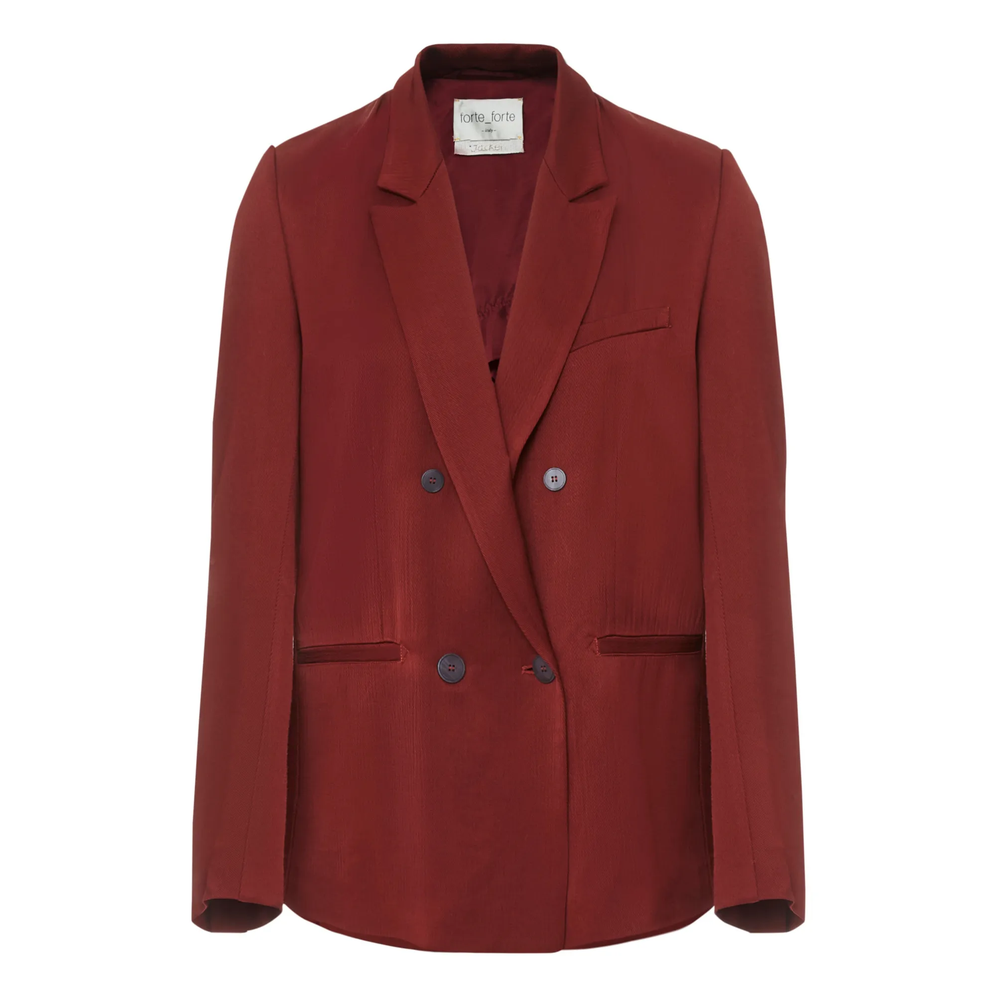 Forte Forte Terracotta Double-Breasted Wool Crepe Jacket