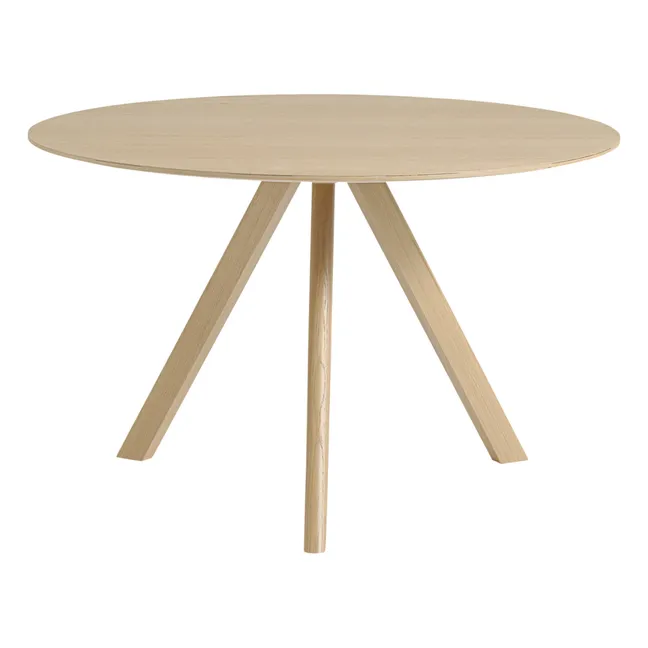 CPH20 Round Lacquered Table, Oak Base | Oak