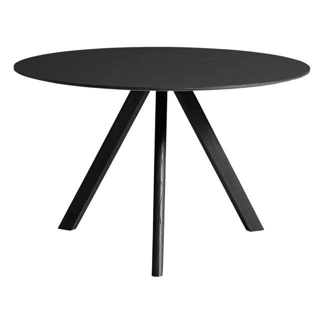 CPH20 Round Lacquered Table, Oak Base | Black