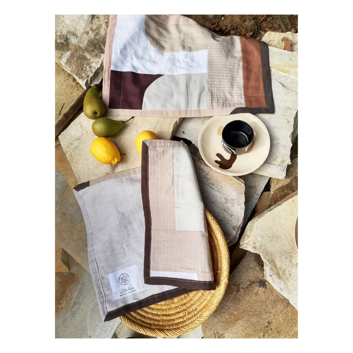 Set de mesa de algodón orgánico Patchwork - Pack de 2- Imagen del producto n°2