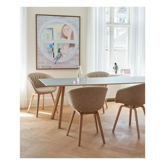 Tavolo laccato CPH30, crociera in quercia | Grigio