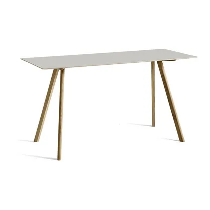 Table laquée CPH30, pietement en chêne  | Blanc