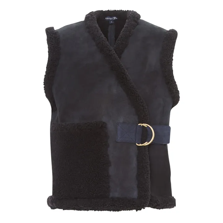 Bear Sheepskin Jacket | Navy blue- Product image n°0