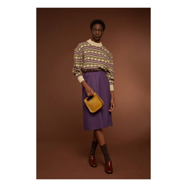 Falda de lana Chevron Laurence | Violeta- Imagen del producto n°1