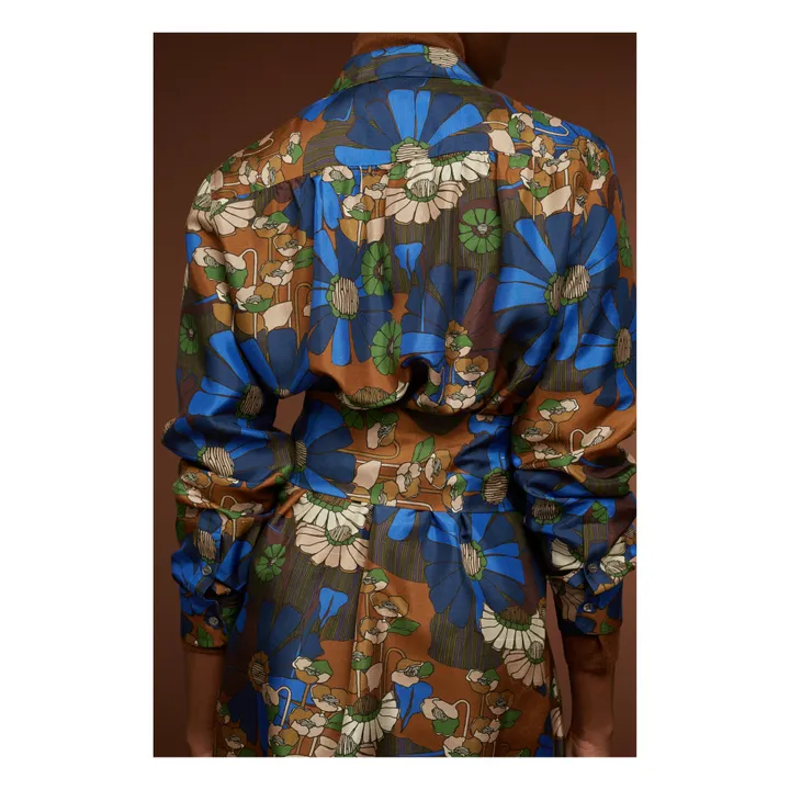 Robe Ombeline Fifties Soie | Bleu- Image produit n°2