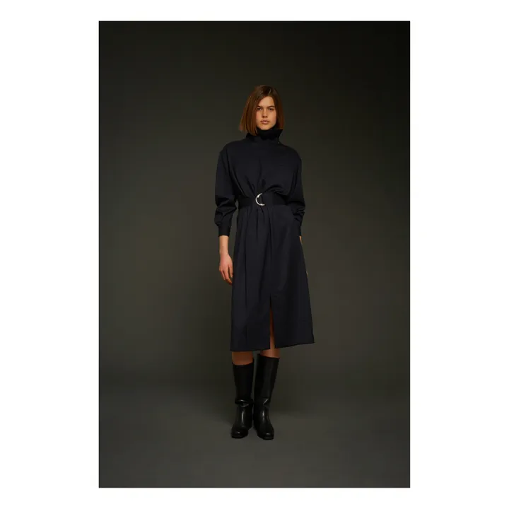 Vestito, modello: Olive, gabardine di lana | Blu marino- Immagine del prodotto n°1