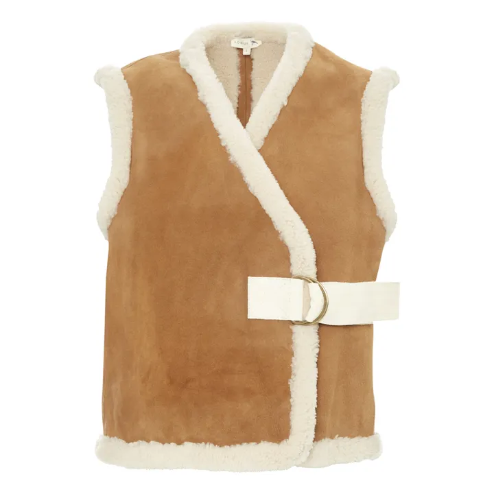 Mao Sheepskin Vest | Honey- Product image n°0
