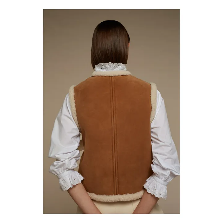 Mao Sheepskin Vest | Honey- Product image n°2