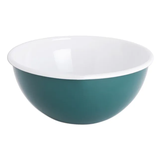 Enamelled Porcelain Bowl | Peacock blue