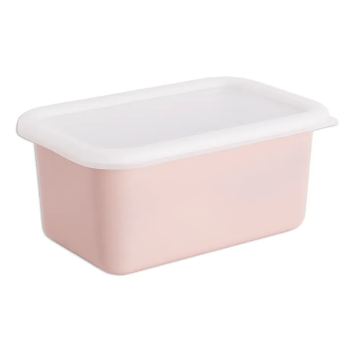 Enamelled Porcelain Container | Pale pink- Product image n°0
