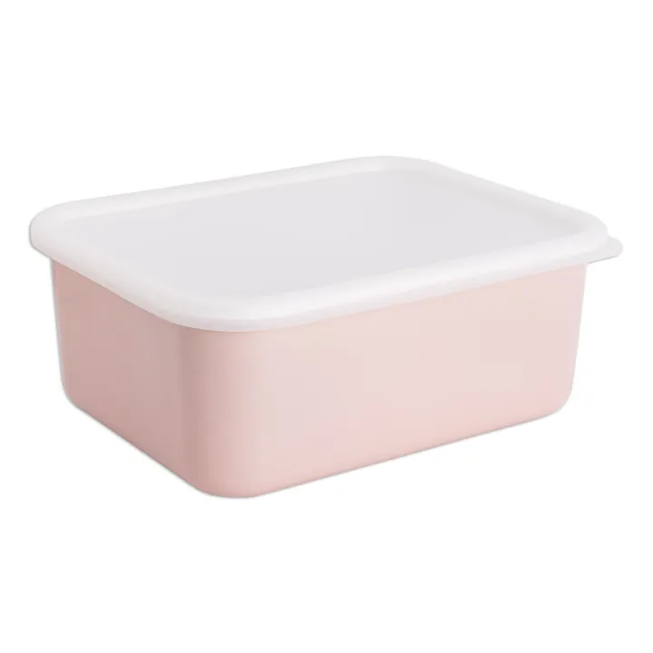 Enamelled Porcelain Container | Pale pink- Product image n°4