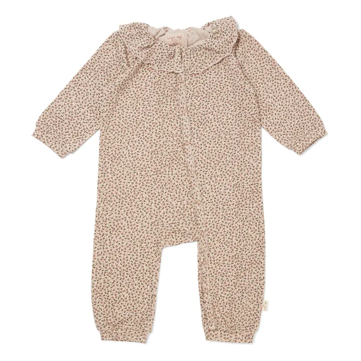 Chleo Little Flowers Organic Cotton Jumpsuit | Pink- Product image n°0