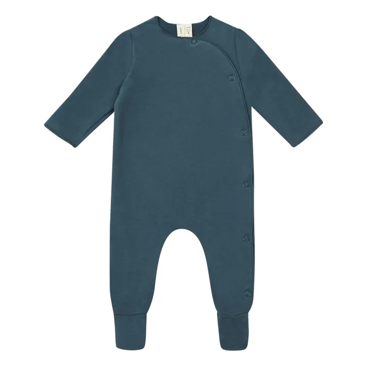 Pyjama Naissance Coton Bio | Bleu canard- Image produit n°0