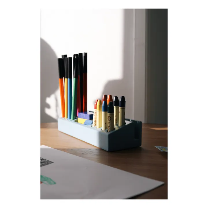 Bleistifthalter aus Eschenholz | Hellblau- Produktbild Nr. 1