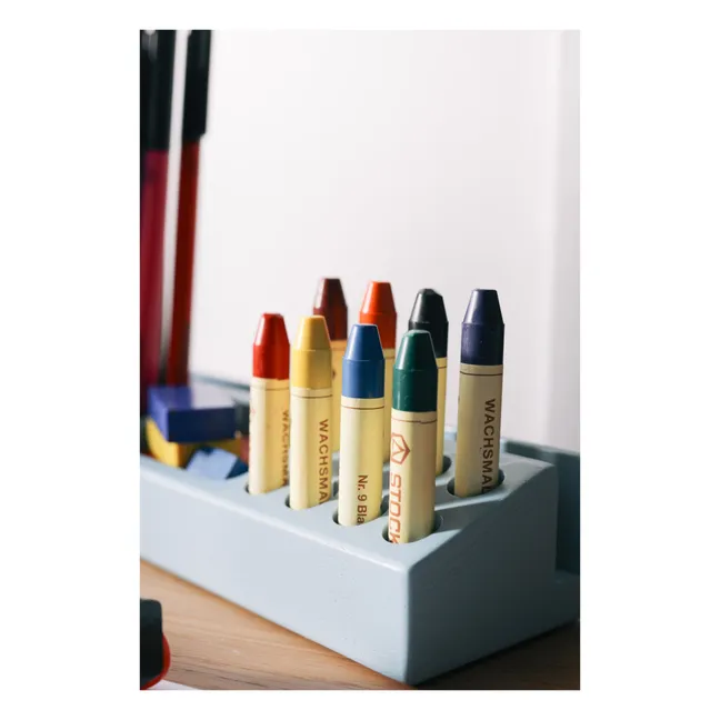Ash Wood Pencil Holder | Light blue