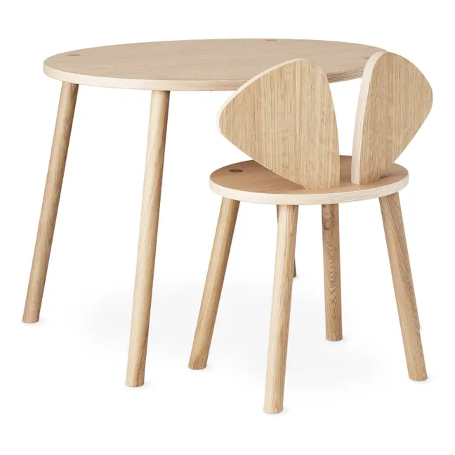 Oak School Table and Mouse Chair  | Oak