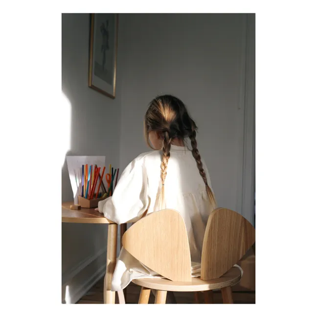 Table et chaise d'écolier en chêne Souris | Chêne