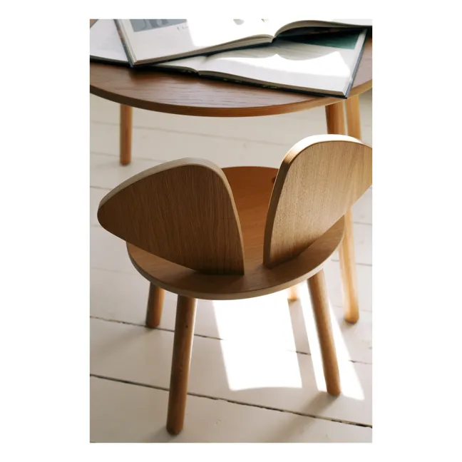Table et chaise d'écolier en chêne Souris | Chêne