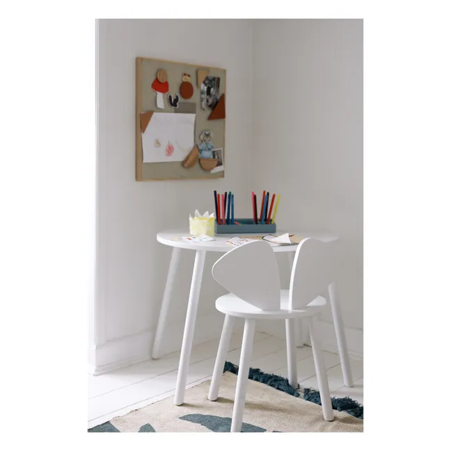 Mesa y silla escolar de roble Ratón | Blanco