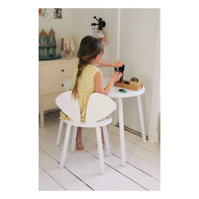 Table et chaise d'écolier en chêne Souris | Blanc
